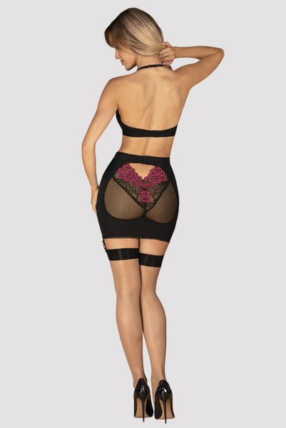 画像6: Rosenty top & skirt | ハイネックブラ&ガーターベルト付きスカート 2点セット・ベルト着脱可能 | obsessive 高級Sexyランジェリー (6)