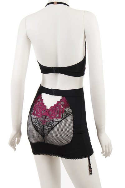 画像21: Rosenty top & skirt | ハイネックブラ&ガーターベルト付きスカート 2点セット・ベルト着脱可能 | obsessive 高級Sexyランジェリー (21)