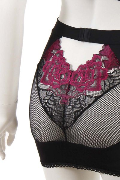 画像27: Rosenty top & skirt | ハイネックブラ&ガーターベルト付きスカート 2点セット・ベルト着脱可能 | obsessive 高級Sexyランジェリー (27)