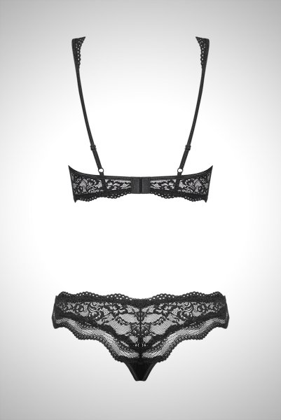 画像10: Luvae set | 一枚レースブラ＆Tバックセット・ノンパテッドブラ・シースルー・黒   | 高級Sexyランジェリー Obsessive (10)