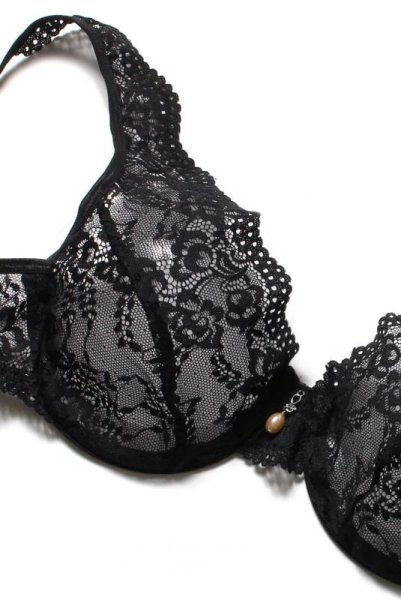 画像18: Luvae set | 一枚レースブラ＆Tバックセット・ノンパテッドブラ・シースルー・黒   | 高級Sexyランジェリー Obsessive (18)