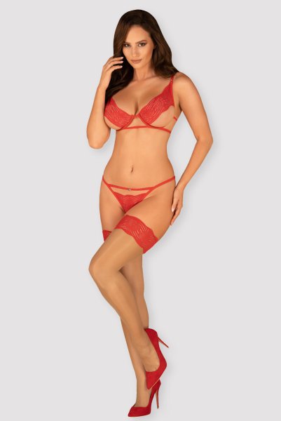 画像3: Mellania set red | ブラ＆ショーツ2点セット・ワイヤーあり・レッド・レース   | 高級Sexyランジェリー Obsessive (3)