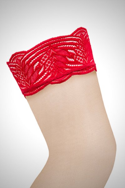 画像8: Mellania stockings | red | ガーターストッキング ・赤×ベージュ・肌側シリコンあり   | 高級Sexyランジェリー Obsessive (8)