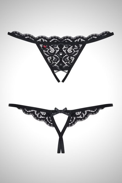 画像6: 831 THC 1 crotchless | スリット入りオープンクロッチショーツ・黒   | 高級Sexyランジェリー Obsessive (6)