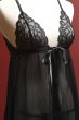 画像23: Blomentis babydoll |スリップドレス＆タンガ（ワイヤーなし・リボン・シースルー・ブラック） | Obsessive 高級Sexyランジェリー (23)