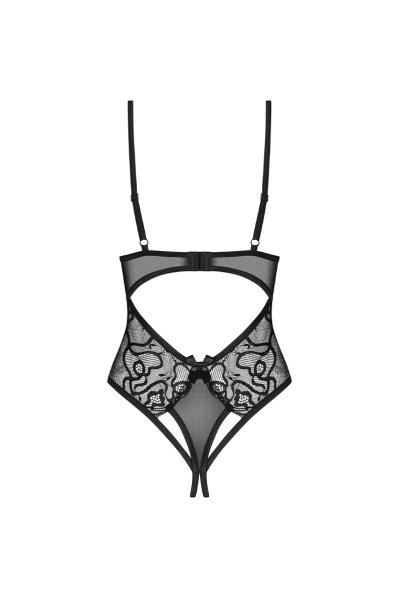 画像2: Blomentis crl teddy | テディ（ワイヤーなし・リボン・シースルー・ブラック）  | Obsessive 高級Sexyランジェリー (2)