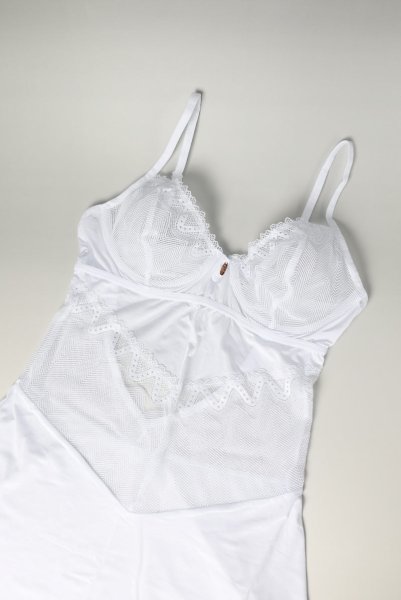 画像9: Alissium chemise |スリップドレス＆タンガ（ワイヤーあり・シースルー・ホワイト） | Obsessive 高級Sexyランジェリー (9)