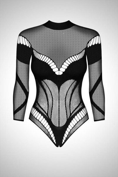 画像15: B135 teddy | ボディストッキング素材の背中開きボディスーツ・テディ・黒   | 高級Sexyランジェリー Obsessive (15)