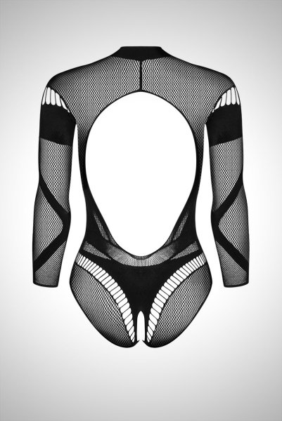 画像16: B135 teddy | ボディストッキング素材の背中開きボディスーツ・テディ・黒   | 高級Sexyランジェリー Obsessive (16)