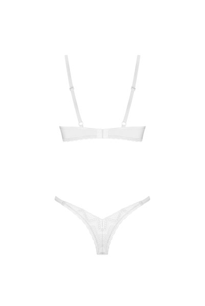 画像2: Alissium 2-pcs set | ブラ&ショーツ 2点セット（ワイヤーあり・シースルー・ホワイト）| Obsessive 高級Sexyランジェリー (2)