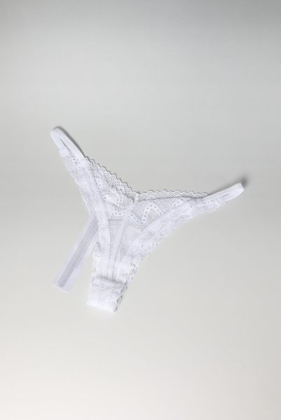 画像14: Alissium 2-pcs set | ブラ&ショーツ 2点セット（ワイヤーあり・シースルー・ホワイト）| Obsessive 高級Sexyランジェリー (14)