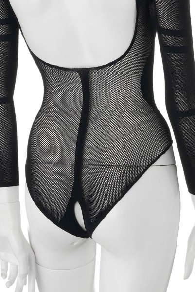 画像14: B137 teddy | ボディストッキング素材の背中開きボディスーツ・テディ・黒   | 高級Sexyランジェリー Obsessive (14)