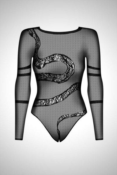 画像15: B137 teddy | ボディストッキング素材の背中開きボディスーツ・テディ・黒   | 高級Sexyランジェリー Obsessive (15)