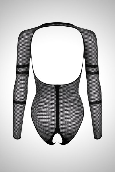 画像16: B137 teddy | ボディストッキング素材の背中開きボディスーツ・テディ・黒   | 高級Sexyランジェリー Obsessive (16)