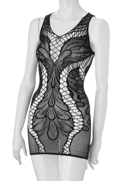 画像9: D608 dress | ボディストッキング素材のスリップドレス・スリップ・ドレス・黒   | 高級Sexyランジェリー Obsessive (9)