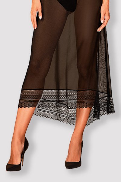 画像5: Estiqua chemise | ロング丈スリップドレス・シースルー・レース・ブラック   | 高級Sexyランジェリー Obsessive (5)