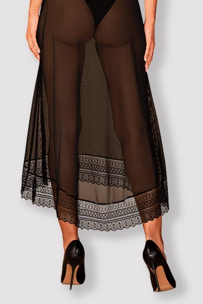 画像6: Estiqua chemise | ロング丈スリップドレス・シースルー・レース・ブラック   | 高級Sexyランジェリー Obsessive (6)