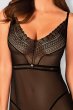 画像7: Estiqua chemise | ロング丈スリップドレス・シースルー・レース・ブラック   | 高級Sexyランジェリー Obsessive (7)