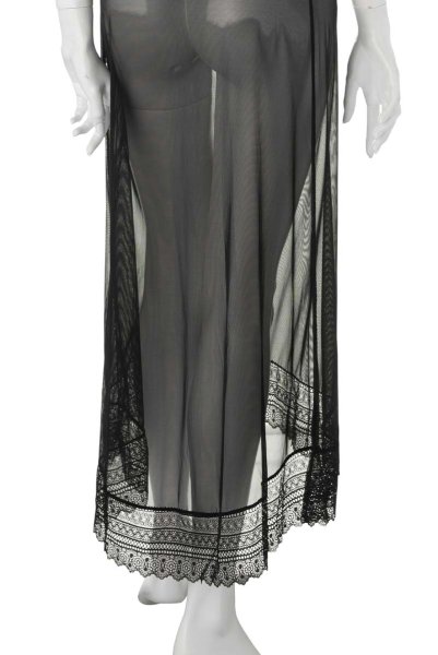 画像14: Estiqua chemise | ロング丈スリップドレス・シースルー・レース・ブラック   | 高級Sexyランジェリー Obsessive (14)