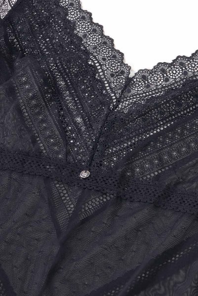 画像17: Estiqua chemise | ロング丈スリップドレス・シースルー・レース・ブラック   | 高級Sexyランジェリー Obsessive (17)