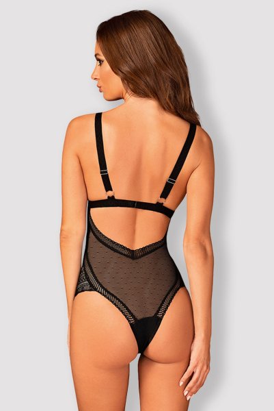 画像2: Estiqua teddy | テディ・シースルー・ノンワイヤー・ブラック   | 高級Sexyランジェリー Obsessive (2)