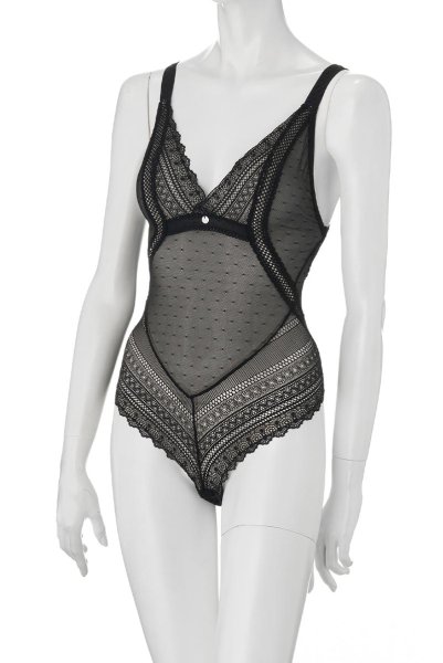 画像9: Estiqua teddy | テディ・シースルー・ノンワイヤー・ブラック   | 高級Sexyランジェリー Obsessive (9)