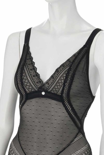 画像11: Estiqua teddy | テディ・シースルー・ノンワイヤー・ブラック   | 高級Sexyランジェリー Obsessive (11)