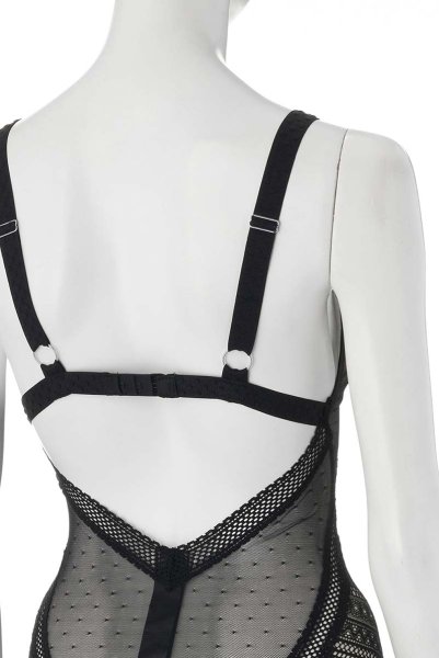 画像12: Estiqua teddy | テディ・シースルー・ノンワイヤー・ブラック   | 高級Sexyランジェリー Obsessive (12)