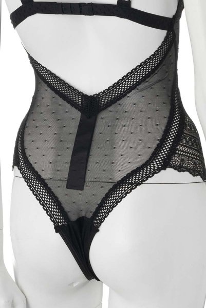 画像14: Estiqua teddy | テディ・シースルー・ノンワイヤー・ブラック   | 高級Sexyランジェリー Obsessive (14)