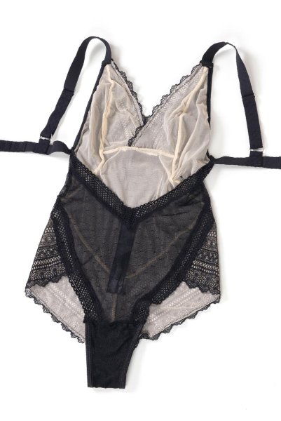 画像16: Estiqua teddy | テディ・シースルー・ノンワイヤー・ブラック   | 高級Sexyランジェリー Obsessive (16)