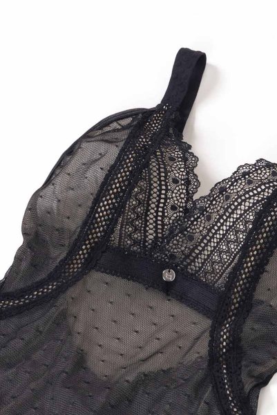 画像17: Estiqua teddy | テディ・シースルー・ノンワイヤー・ブラック   | 高級Sexyランジェリー Obsessive (17)