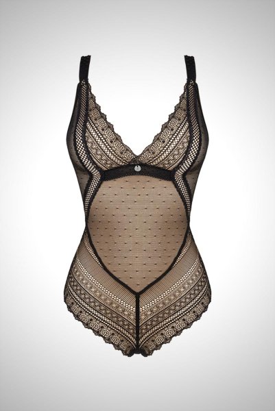 画像21: Estiqua teddy | テディ・シースルー・ノンワイヤー・ブラック   | 高級Sexyランジェリー Obsessive (21)