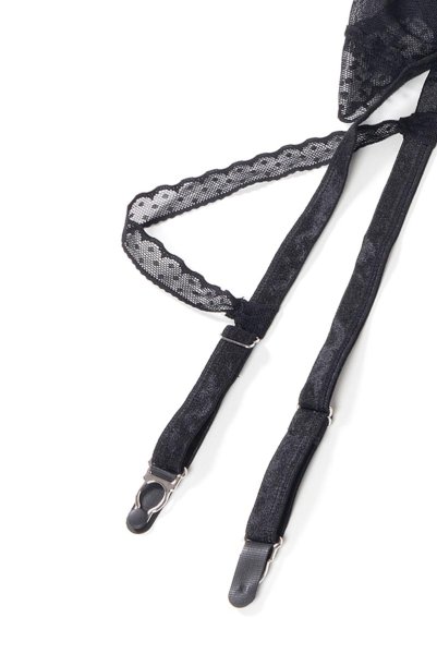 画像16: Lanelia corset | ガーターベルト付きコルセット&クロッチレスタンガ2点セット・ブラック・タンガ   | 高級Sexyランジェリー Obsessive (16)