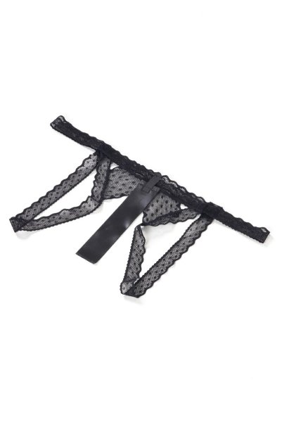 画像17: Lanelia corset | ガーターベルト付きコルセット&クロッチレスタンガ2点セット・ブラック・タンガ   | 高級Sexyランジェリー Obsessive (17)