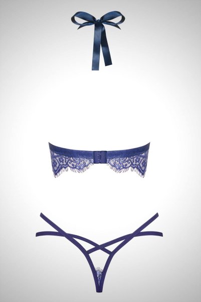 画像10: Flowlace set | ブラレット＆タンガセット・ノンパテッドブラ・グラマーさん向け・Tバック・ブルー   | 高級Sexyランジェリー Obsessive (10)