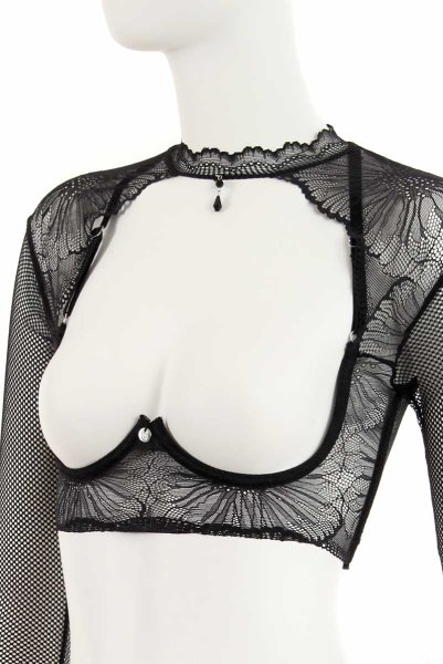 画像9: Mibelia top |トップス・オープンバスト・ワイヤーあり・ブラック・レース   | 高級Sexyランジェリー Obsessive (9)