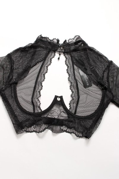 画像11: Mibelia top |トップス・オープンバスト・ワイヤーあり・ブラック・レース   | 高級Sexyランジェリー Obsessive (11)