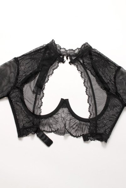 画像12: Mibelia top |トップス・オープンバスト・ワイヤーあり・ブラック・レース   | 高級Sexyランジェリー Obsessive (12)