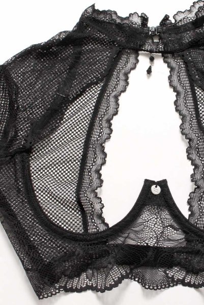 画像13: Mibelia top |トップス・オープンバスト・ワイヤーあり・ブラック・レース   | 高級Sexyランジェリー Obsessive (13)