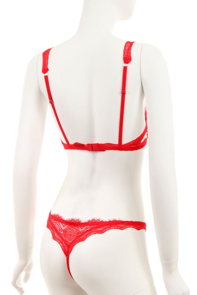 画像10: Bergamore set | ブラ＆ショーツ2点セット・ワイヤーあり・レッド・レース   | 高級Sexyランジェリー Obsessive (10)