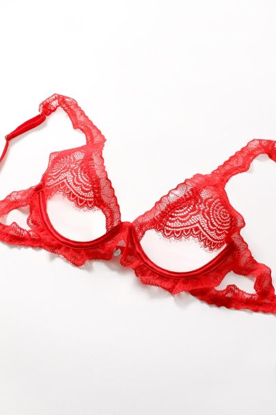 画像15: Bergamore set | ブラ＆ショーツ2点セット・ワイヤーあり・レッド・レース   | 高級Sexyランジェリー Obsessive (15)