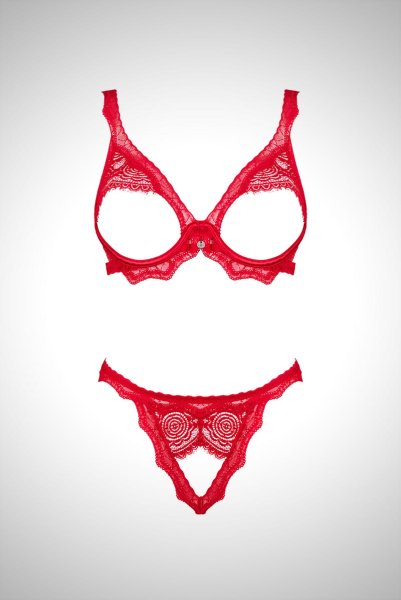 画像20: Bergamore set | ブラ＆ショーツ2点セット・ワイヤーあり・レッド・レース   | 高級Sexyランジェリー Obsessive (20)