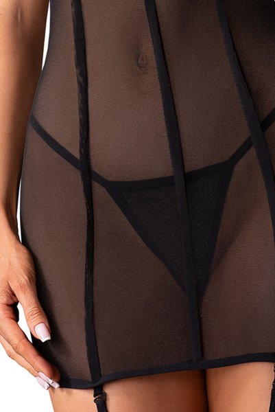 画像7: Nuites chemise  |スリップドレス（ワイヤーあり・ドット・シースルー・ブラック） | Obsessive 高級Sexyランジェリー【即日発送・サイズ交換NG・メール便対象】輸入下着・ランジェリー   (7)