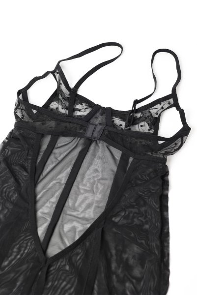画像13: Nuites chemise  |スリップドレス（ワイヤーあり・ドット・シースルー・ブラック） | Obsessive 高級Sexyランジェリー【即日発送・サイズ交換NG・メール便対象】輸入下着・ランジェリー   (13)