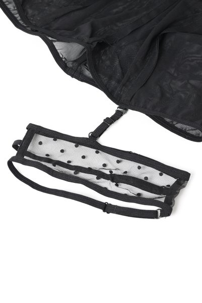 画像18: Nuites chemise  |スリップドレス（ワイヤーあり・ドット・シースルー・ブラック） | Obsessive 高級Sexyランジェリー【即日発送・サイズ交換NG・メール便対象】輸入下着・ランジェリー   (18)