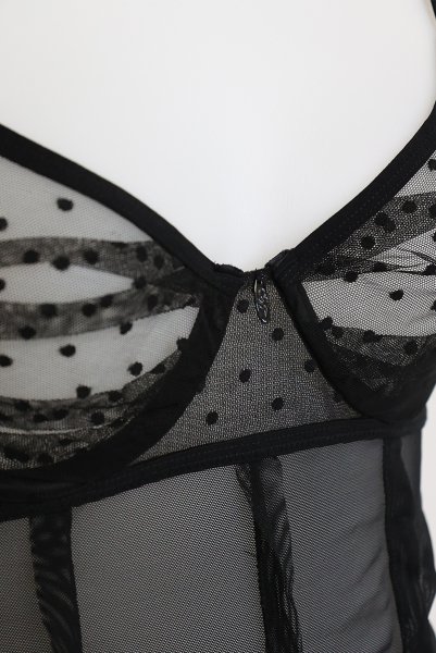 画像24: Nuites chemise  |スリップドレス（ワイヤーあり・ドット・シースルー・ブラック） | Obsessive 高級Sexyランジェリー【即日発送・サイズ交換NG・メール便対象】輸入下着・ランジェリー   (24)