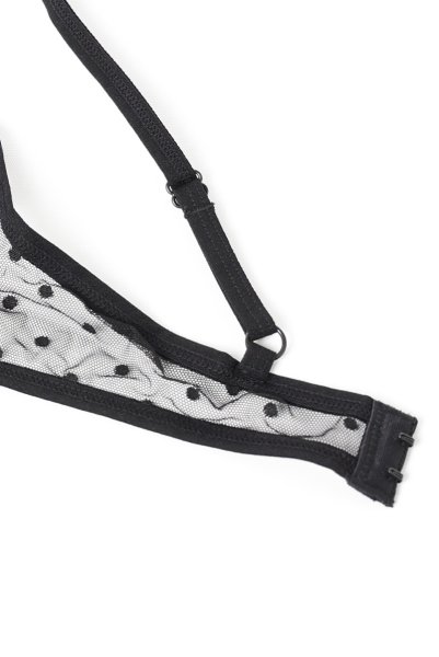 画像13: Nuites 3-pcs  set｜ブラ＆ガーターベルト＆タンガ3点セット（ワイヤーあり・ドット・シースルー・ブラック） | Obsessive 高級Sexyランジェリー【即日発送・サイズ交換NG・メール便対象】輸入下着・ランジェリー   (13)