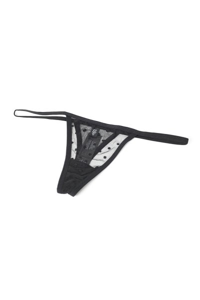 画像15: Nuites 3-pcs  set｜ブラ＆ガーターベルト＆タンガ3点セット（ワイヤーあり・ドット・シースルー・ブラック） | Obsessive 高級Sexyランジェリー【即日発送・サイズ交換NG・メール便対象】輸入下着・ランジェリー   (15)