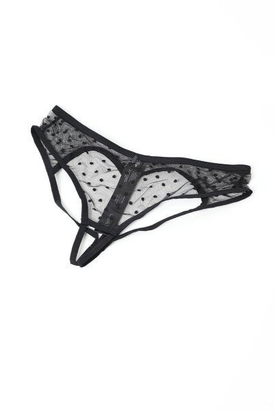 画像5: Nuites crotchless panties |クロッチレスショーツ(ドット・シースルー・ブラック) | Obsessive 高級Sexyランジェリー【即日発送・サイズ交換NG・メール便対象】輸入下着・ランジェリー   (5)