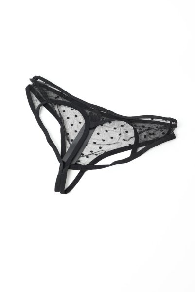 画像6: Nuites crotchless panties |クロッチレスショーツ(ドット・シースルー・ブラック) | Obsessive 高級Sexyランジェリー【即日発送・サイズ交換NG・メール便対象】輸入下着・ランジェリー   (6)